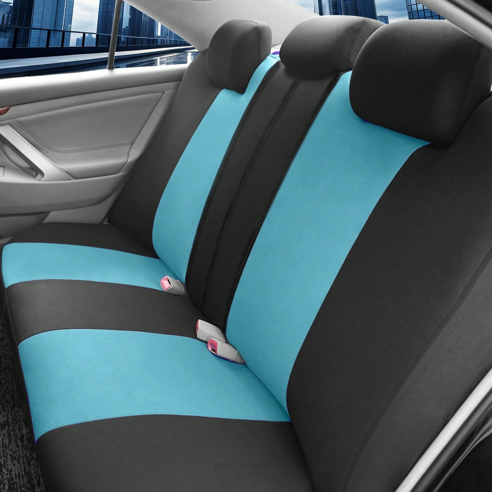 REMAX 9pcs Polyester Fabric Car Seat Covers, Compatible With Airbags, Universal Fit Seat Cushions, Car Accessories, New Design For Women