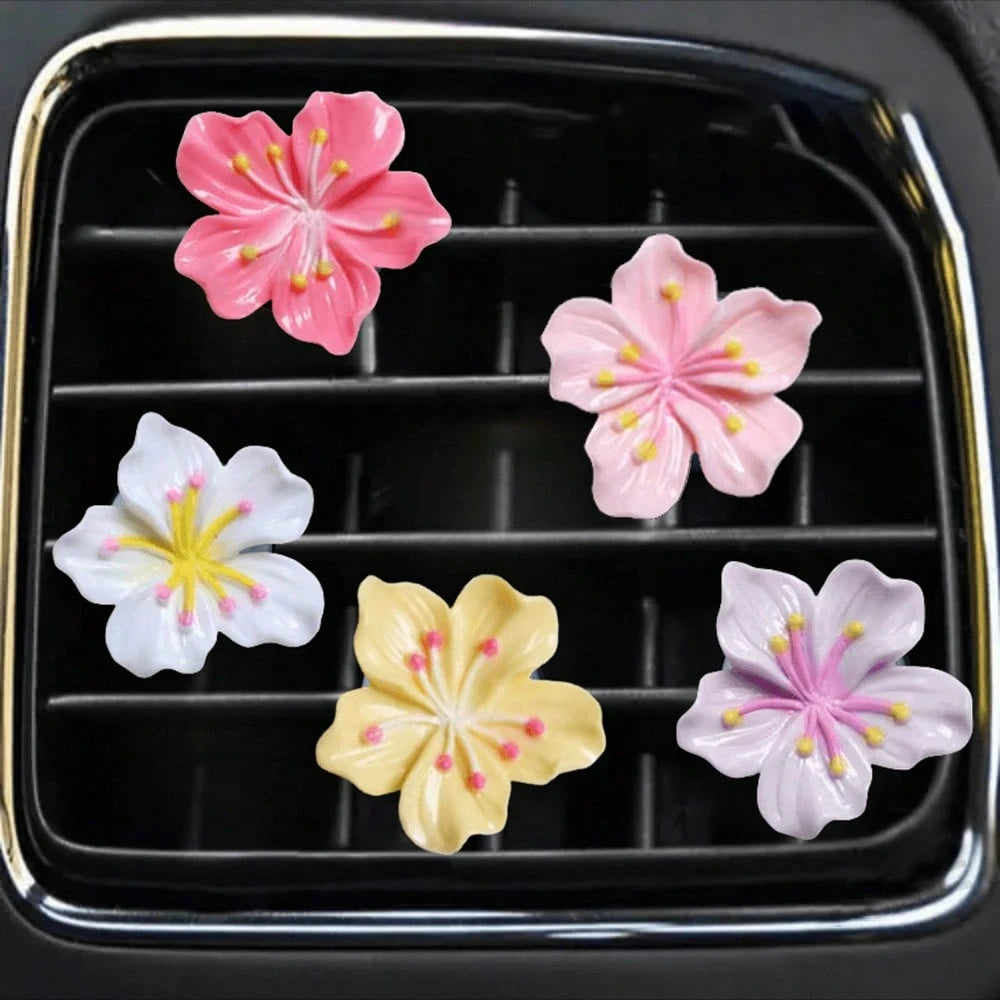 Resin Sakura Flower Car Air Vent Clip, Car Interior Decorative Clip