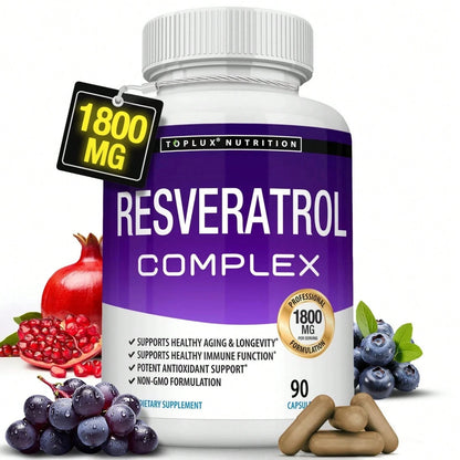 Resveratrol Supplement 1800 Mg Antioxidant Complex- Highly Potent Natural Pills