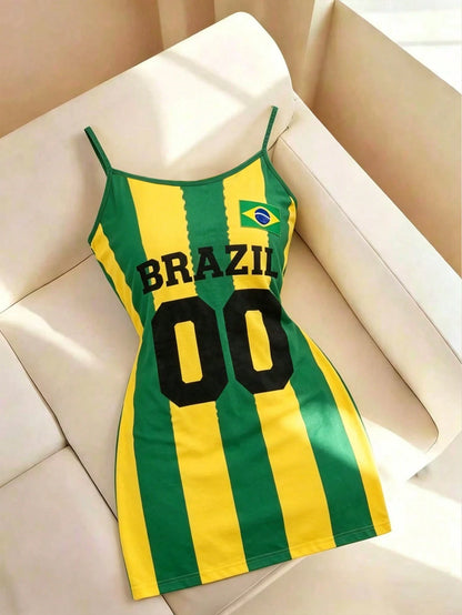 Resyla New Arrivals- Best Sellers Brazilian Style Match Day Sports Graphic Women's Dresses