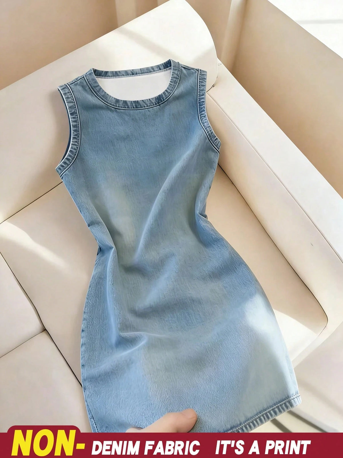 Resyla Women's Casual Chic Basic Blue Round Neck Sleeveless Bodycon Mini Dress Summer Outfits For Women 2026 Going Out Clothes