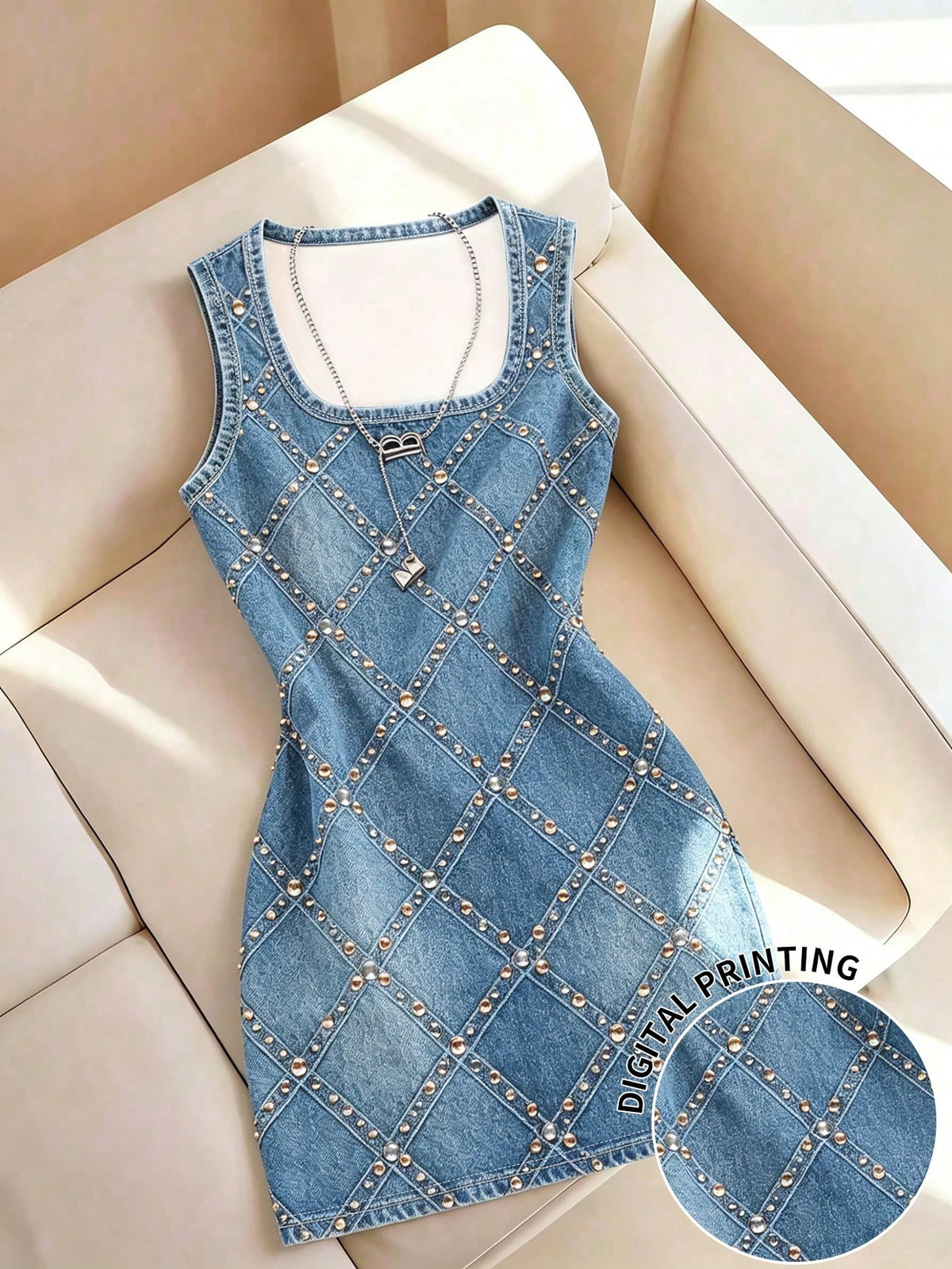 Resyla Women's Casual Chic Basic Blue Round Neck Sleeveless Bodycon Mini Dress Summer Outfits For Women 2026 Going Out Clothes