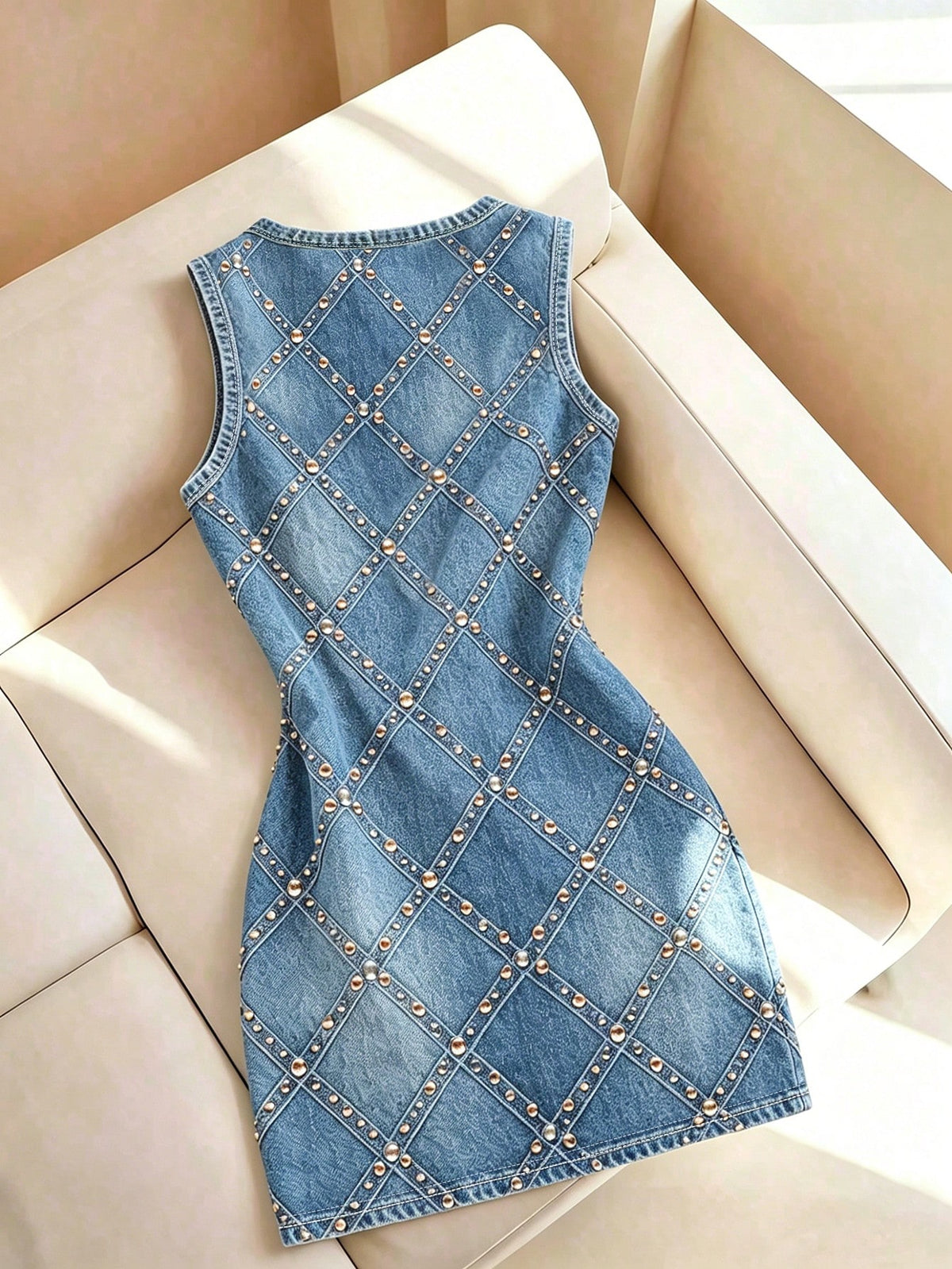 Resyla Women's Casual Chic Basic Blue Round Neck Sleeveless Bodycon Mini Dress Summer Outfits For Women 2026 Going Out Clothes