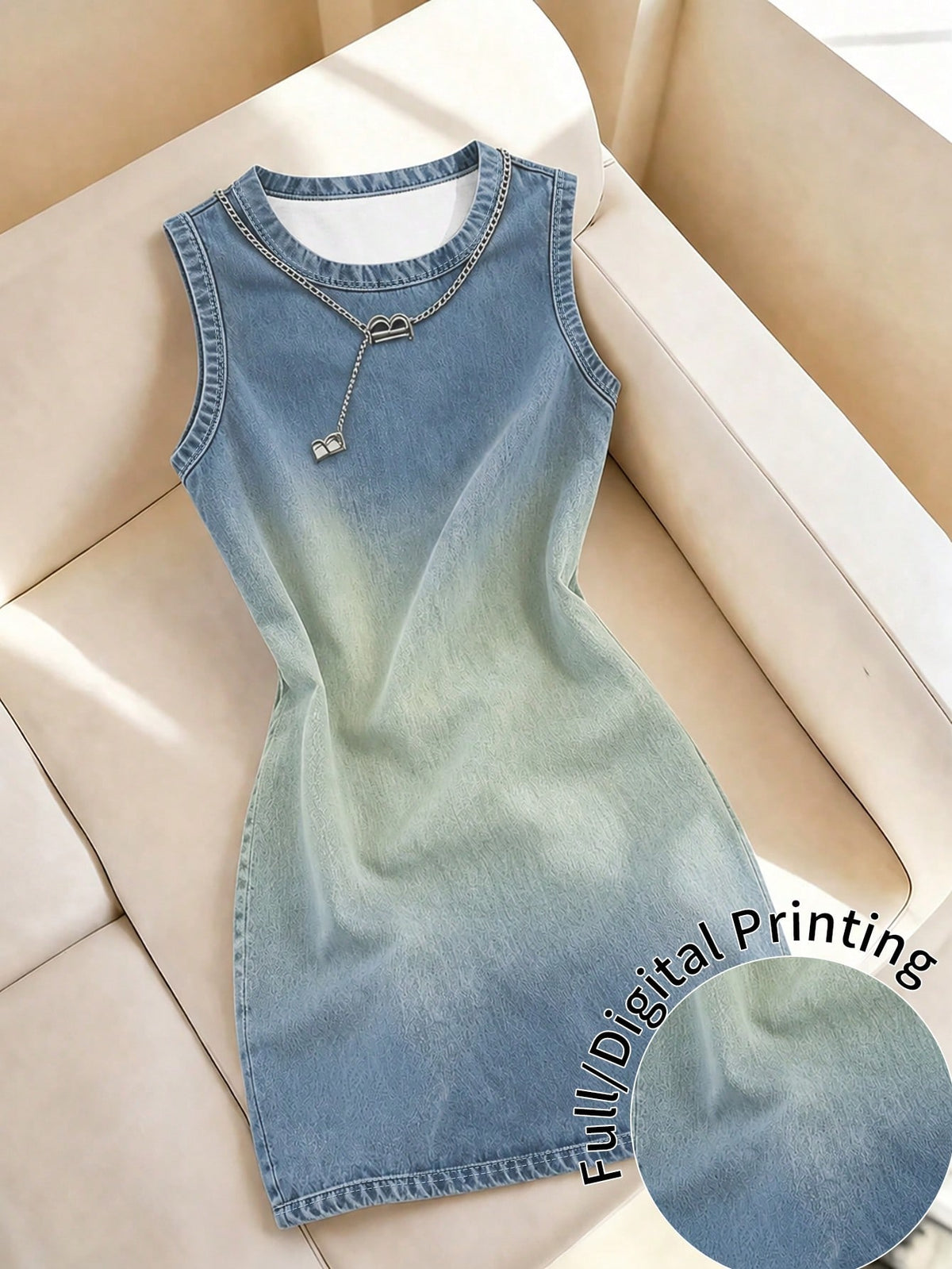 Resyla Women's Casual Chic Basic Blue Round Neck Sleeveless Bodycon Mini Dress Summer Outfits For Women 2026 Going Out Clothes