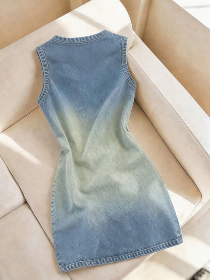 Resyla Women's Casual Chic Basic Blue Round Neck Sleeveless Bodycon Mini Dress Summer Outfits For Women 2026 Going Out Clothes
