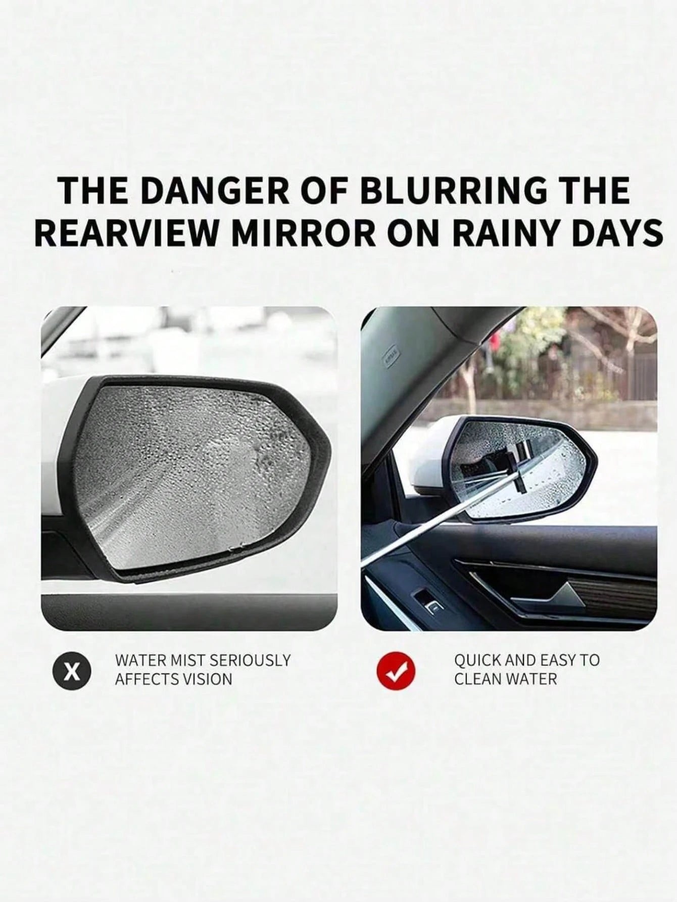 Retractable Rearview Mirror Wiper, Retractable Glass Wiper, Cleaning Tool With Retractable Handle, Portable Car Interior And Exterior Glass Cleaning Brush, Suitable For Rainy And Cloudy Days, Snow Rem
