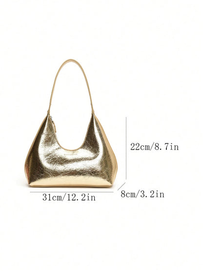 Retro Minimalist French Armpit Crescent Bag, Fashionable Elegant Versatile Shoulder Crossbody Baguette Handbag For Women