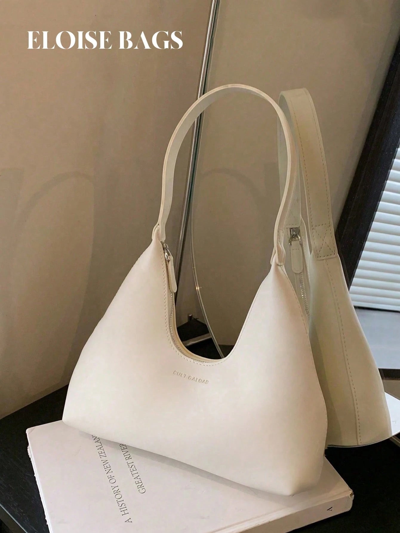 Retro Minimalist French Armpit Crescent Bag, Fashionable Elegant Versatile Shoulder Crossbody Baguette Handbag For Women