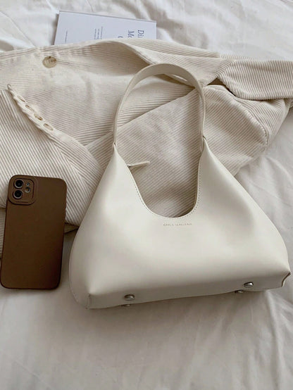 Retro Minimalist French Armpit Crescent Bag, Fashionable Elegant Versatile Shoulder Crossbody Baguette Handbag For Women