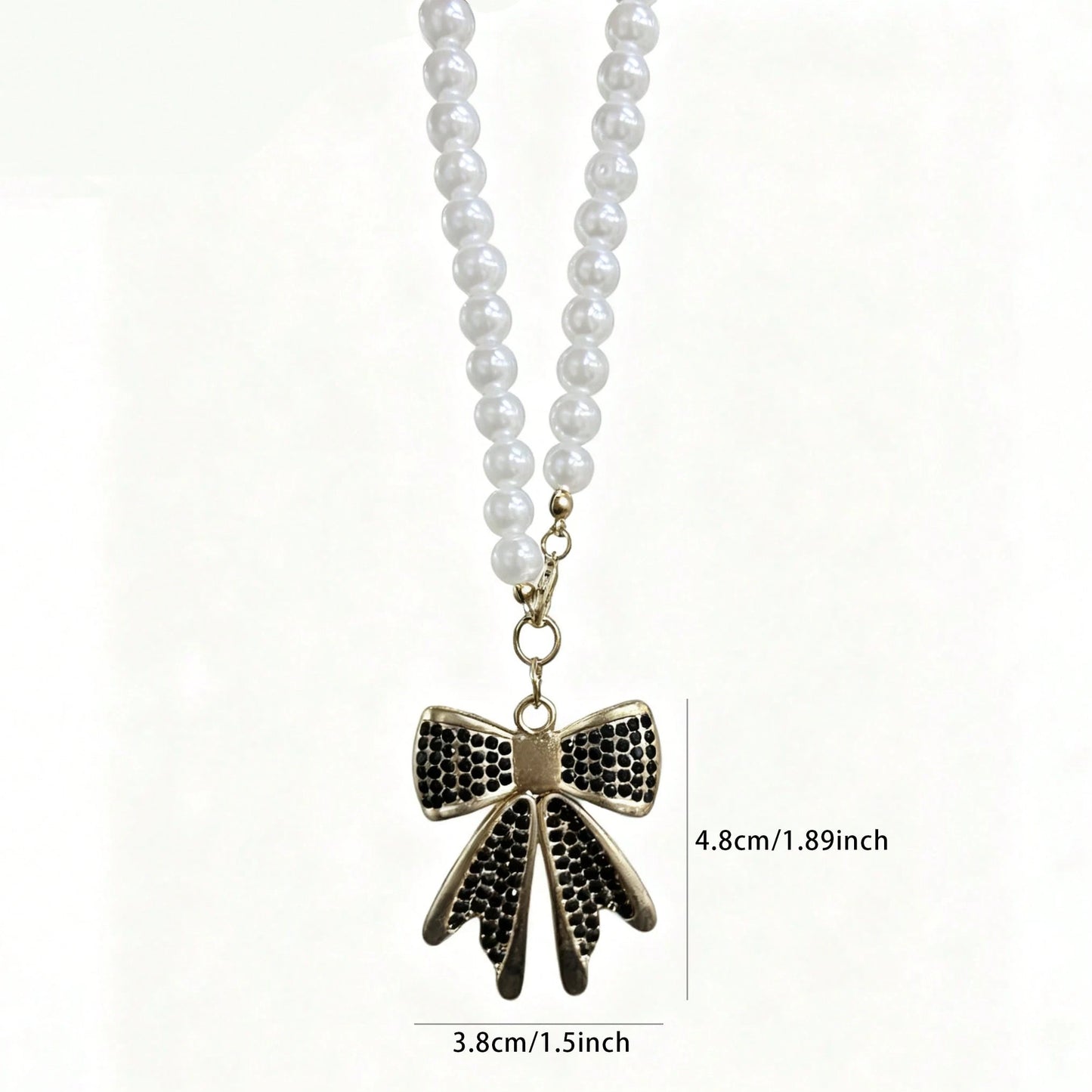 Rhinestone Bow Tie Car Pendant, Rearview Mirror Decor, Alloy Pearl Hanging Ornament, Cute Windmill Interior Accessory