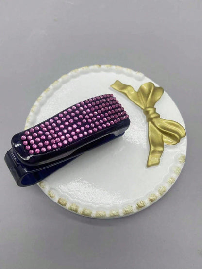 Rhinestone Decor Car Sun Visor Glasses Holder