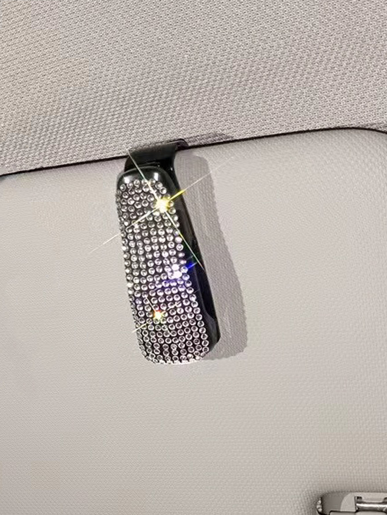 Rhinestone Decor Car Sun Visor Glasses Holder