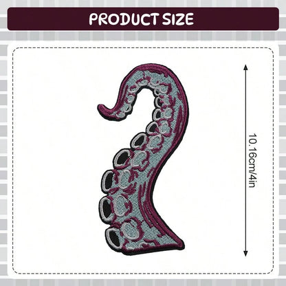RHUAGYP 1pc Octopus Tentacle Embroidered Patch, Sea Monster Tentacle Fabric Patch, Iron-On/Sew-On, Marine Creature Decorative Applique, Suitable For Jackets, Backpacks, Hats And Various Clothing DIY D