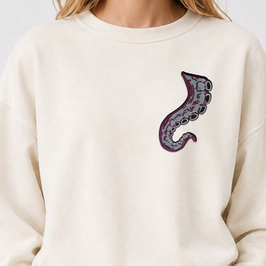 RHUAGYP 1pc Octopus Tentacle Embroidered Patch, Sea Monster Tentacle Fabric Patch, Iron-On/Sew-On, Marine Creature Decorative Applique, Suitable For Jackets, Backpacks, Hats And Various Clothing DIY D