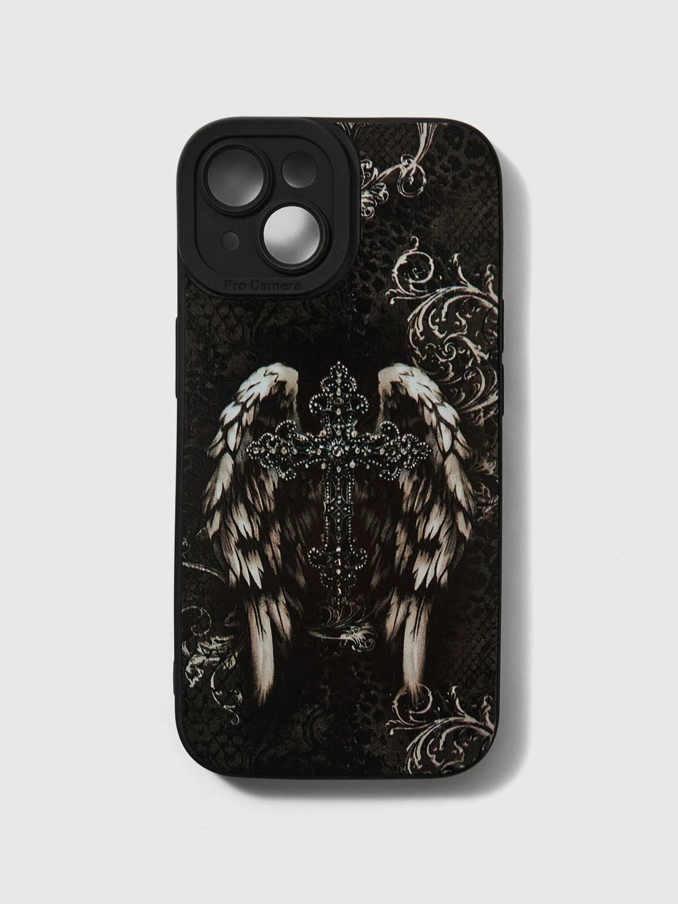 ROMWE Gothic Style Illustration Black Phone Case, Halloween