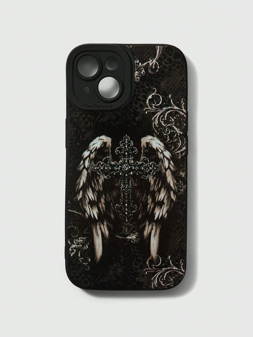 ROMWE Gothic Style Illustration Black Phone Case, Halloween