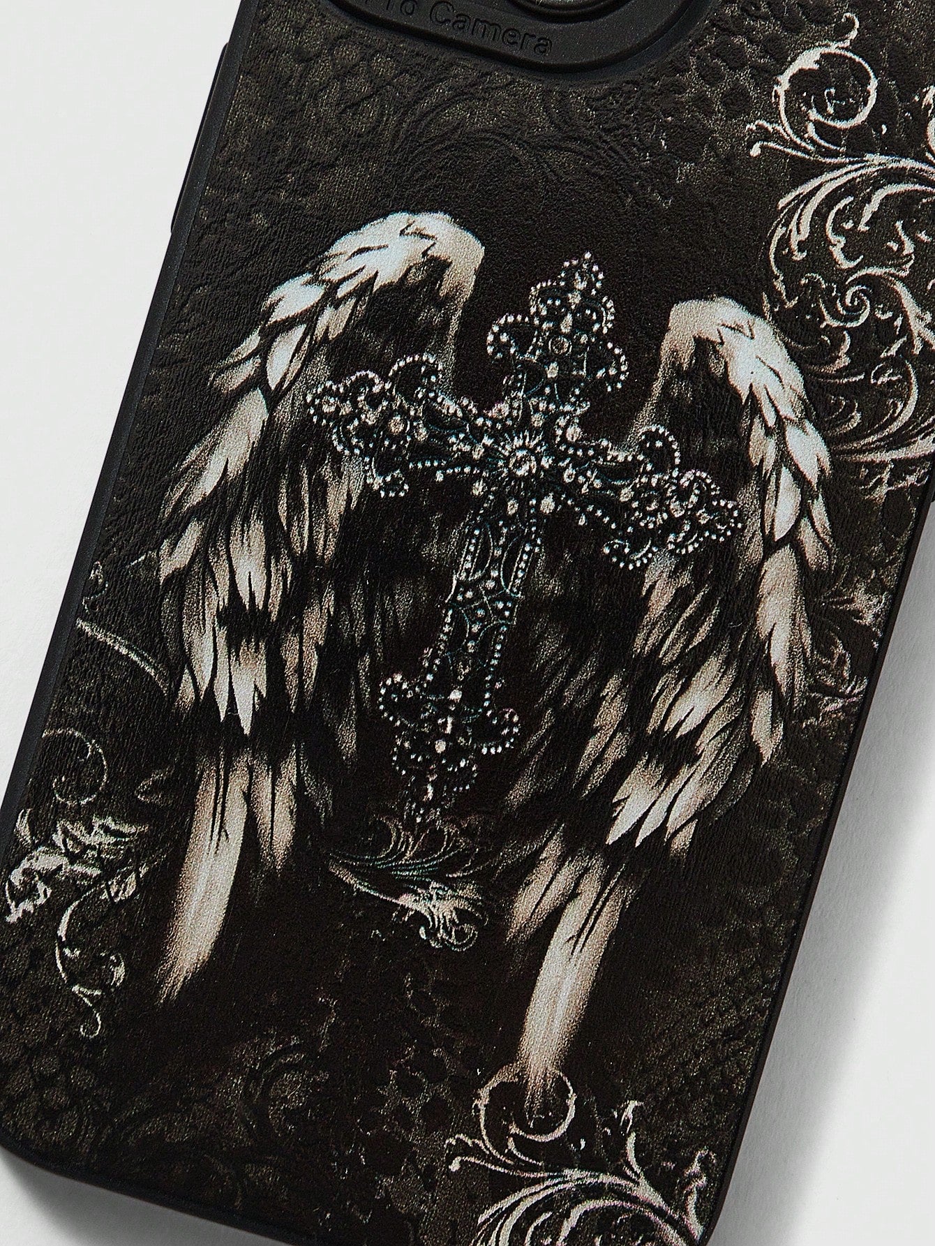 ROMWE Gothic Style Illustration Black Phone Case, Halloween