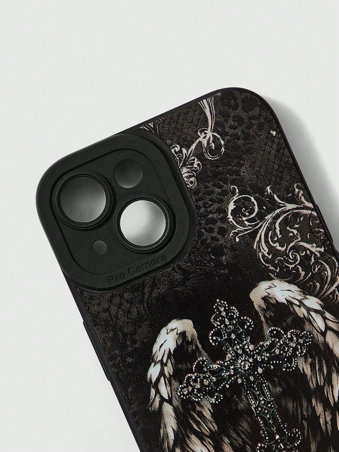 ROMWE Gothic Style Illustration Black Phone Case, Halloween