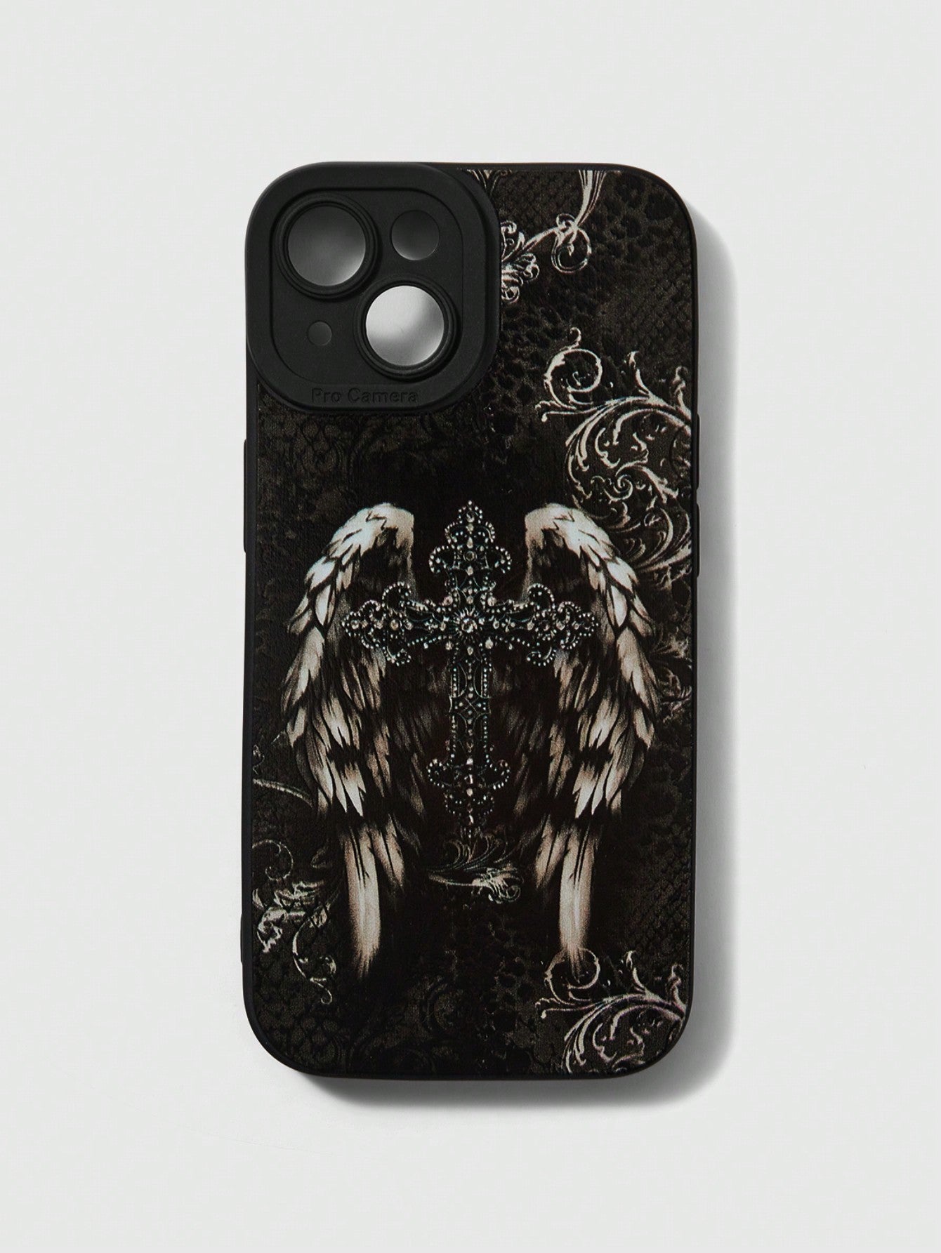 ROMWE Gothic Style Illustration Black Phone Case, Halloween