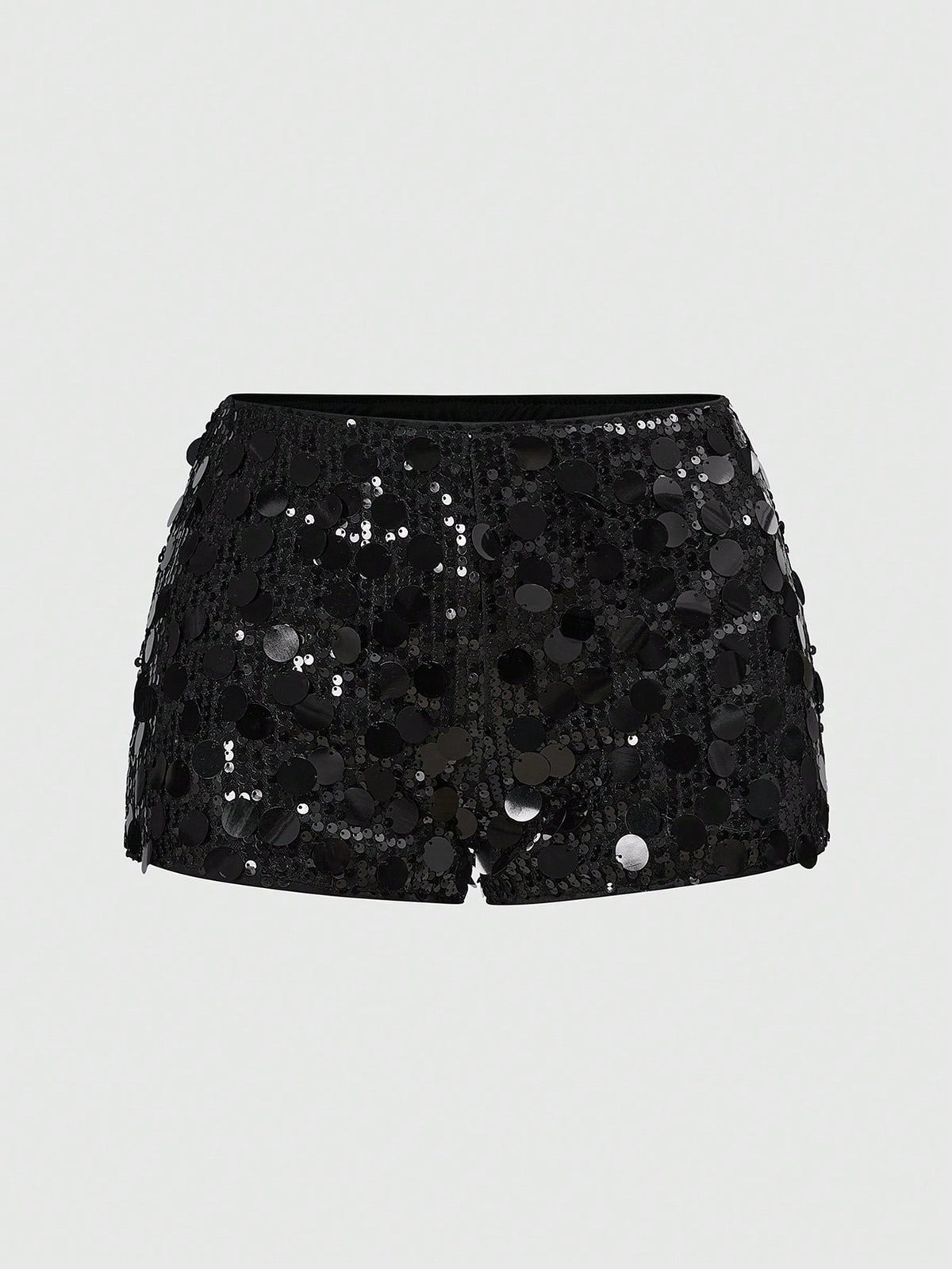 ROMWE Grunge Punk Women Carnival Party Luxy Golden Glitter Sequin Sexy Low Waist Stretchy Mini Shorts