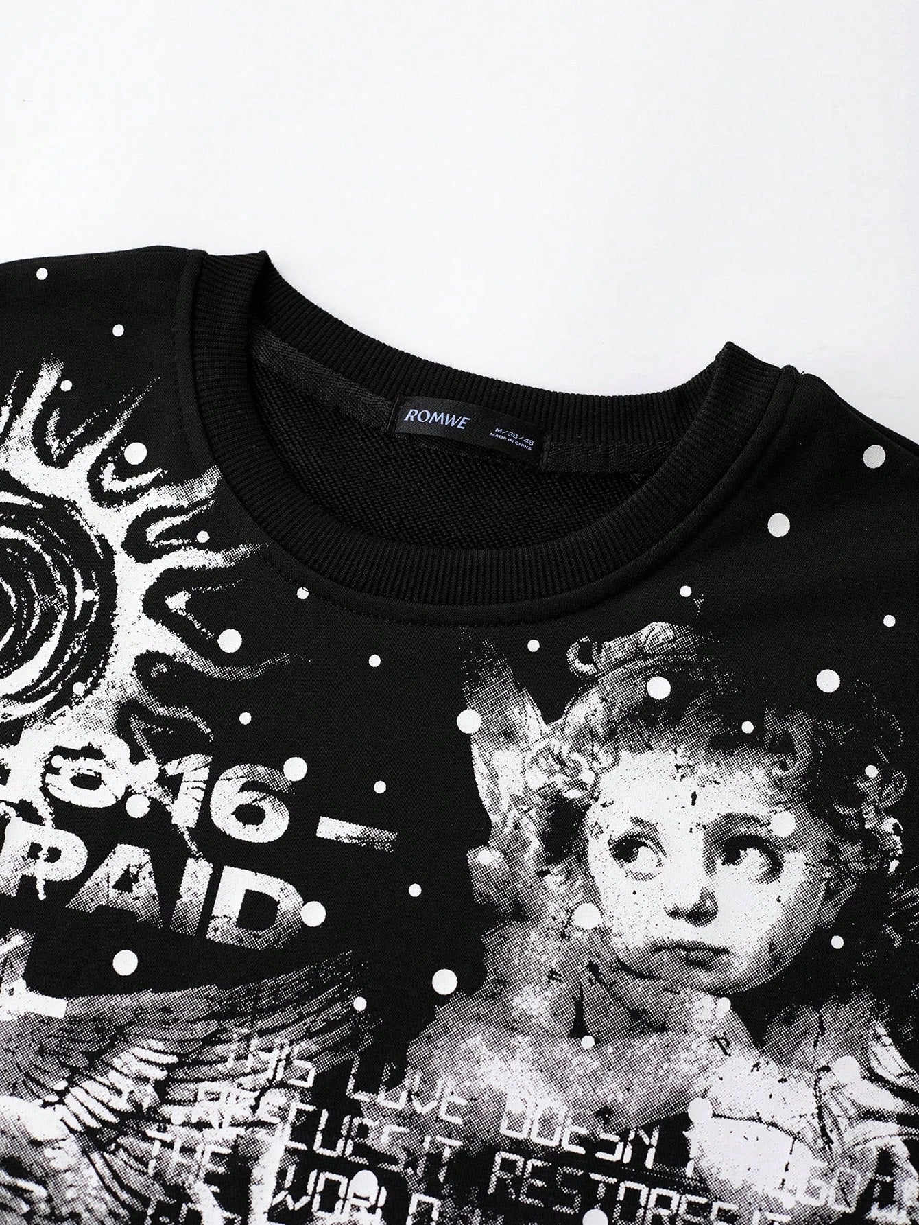 ROMWE MEN Street Life Men's Street Fashion Printed Short Sleeve T-Shirt, Loose Fit Spring/Summer