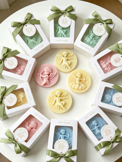 Round Angel Silicone Soap Mold DIY Cupid Relief Handmade Soap Mold Easy Release Homemade Bath Soap Tool Cute Little Angel Shaped Mold