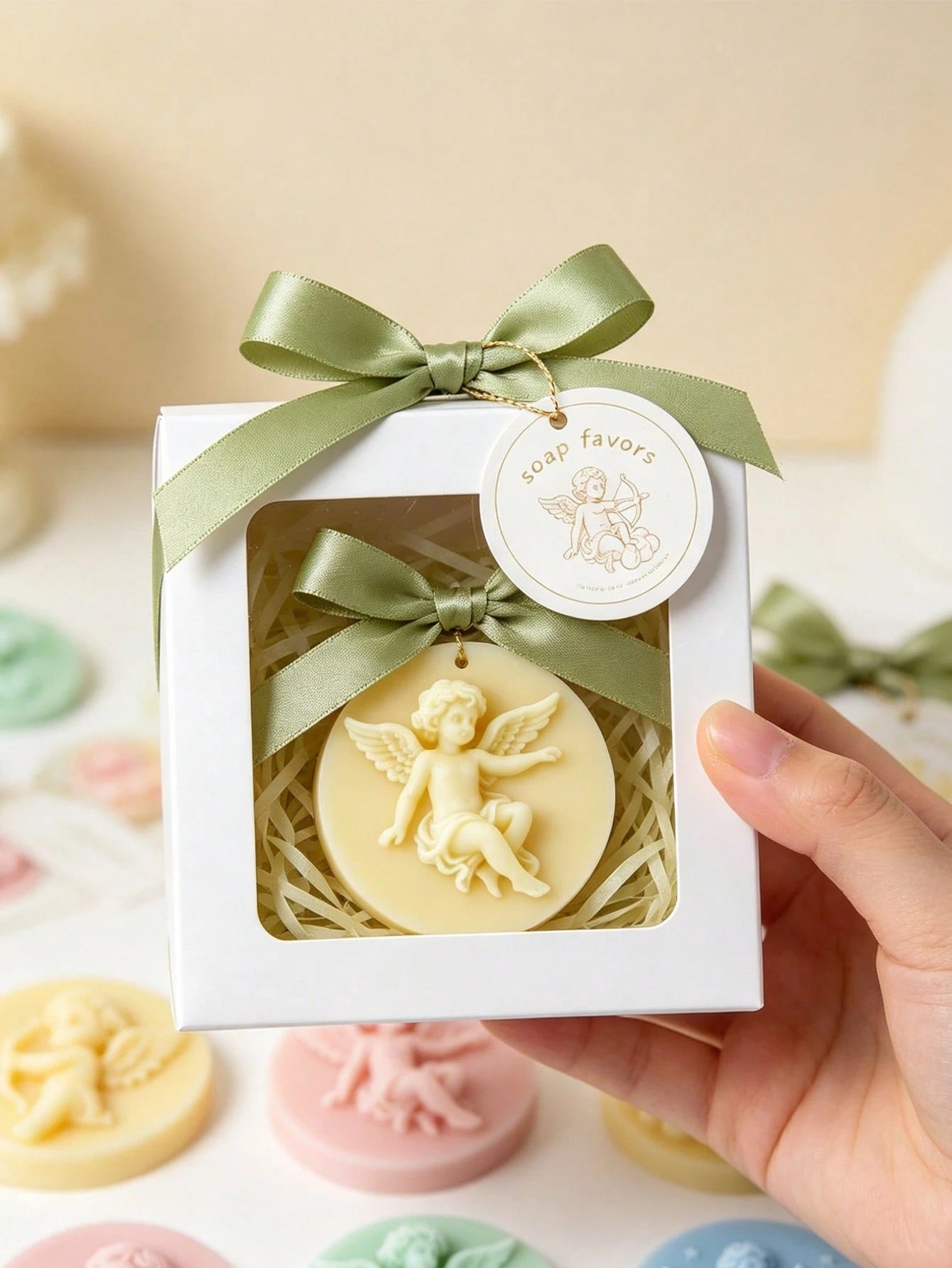 Round Angel Silicone Soap Mold DIY Cupid Relief Handmade Soap Mold Easy Release Homemade Bath Soap Tool Cute Little Angel Shaped Mold