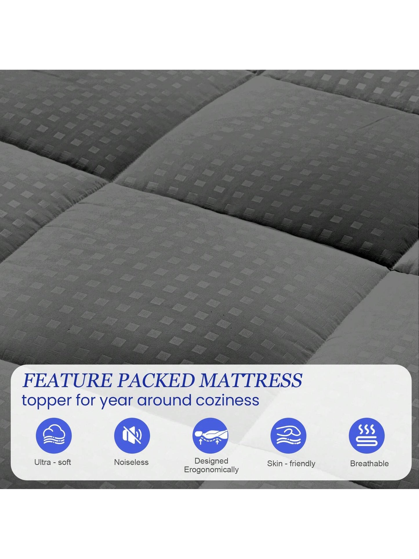 Samebed Mattress Pad, Cooling Mattress Topper, Quilted Mattress Pad Cover Protector, Breathable Fluffy Soft Mattress Topper, Mattress Pad For Ultimate Comfort, 8-21 Inch Deep, Machine Washable