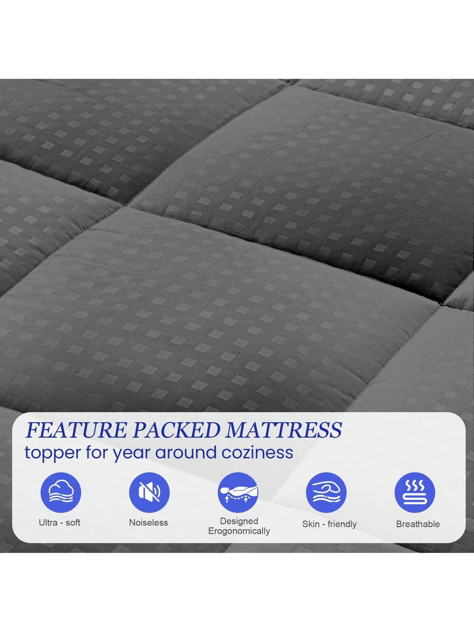 Samebed Mattress Pad, Cooling Mattress Topper, Quilted Mattress Pad Cover Protector, Breathable Fluffy Soft Mattress Topper, Mattress Pad For Ultimate Comfort, 8-21 Inch Deep, Machine Washable