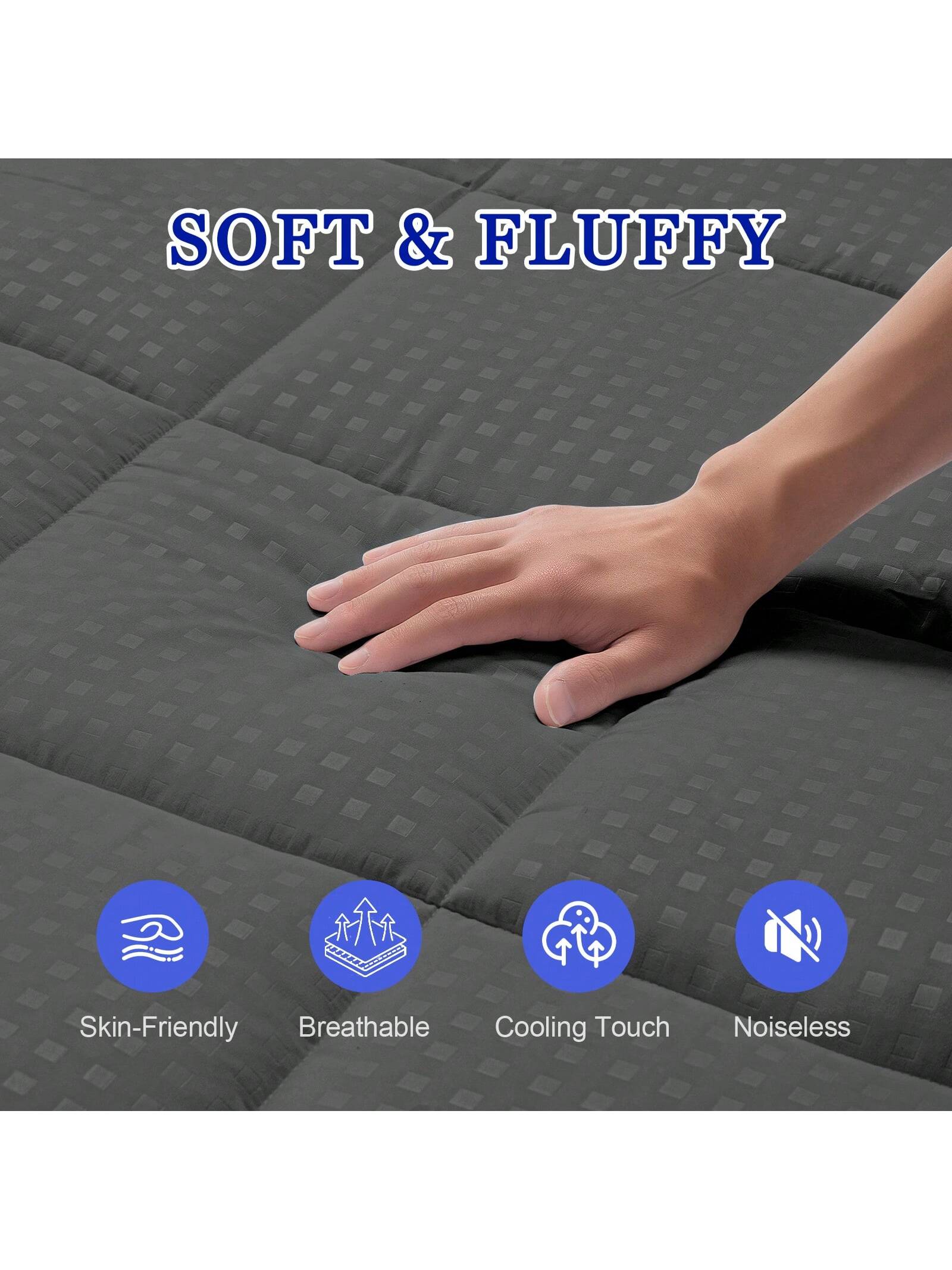 Samebed Mattress Pad, Cooling Mattress Topper, Quilted Mattress Pad Cover Protector, Breathable Fluffy Soft Mattress Topper, Mattress Pad For Ultimate Comfort, 8-21 Inch Deep, Machine Washable