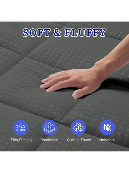 Samebed Mattress Pad, Cooling Mattress Topper, Quilted Mattress Pad Cover Protector, Breathable Fluffy Soft Mattress Topper, Mattress Pad For Ultimate Comfort, 8-21 Inch Deep, Machine Washable