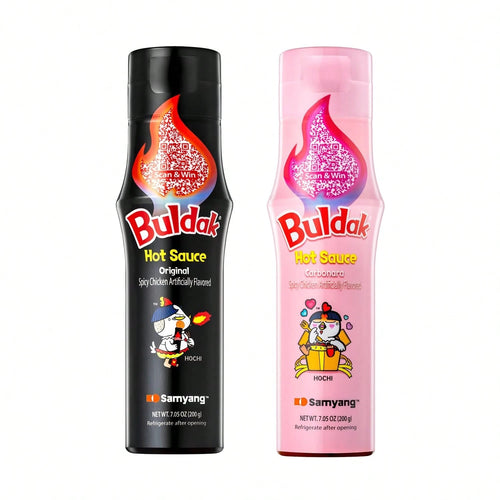 Samyang Buldak Korean Spicy Hot Chicken Sauce Carbonara Flavor Authentic Korean Sauce For Noodles And Rice 5.57 Fl Oz (Pack Of 2)