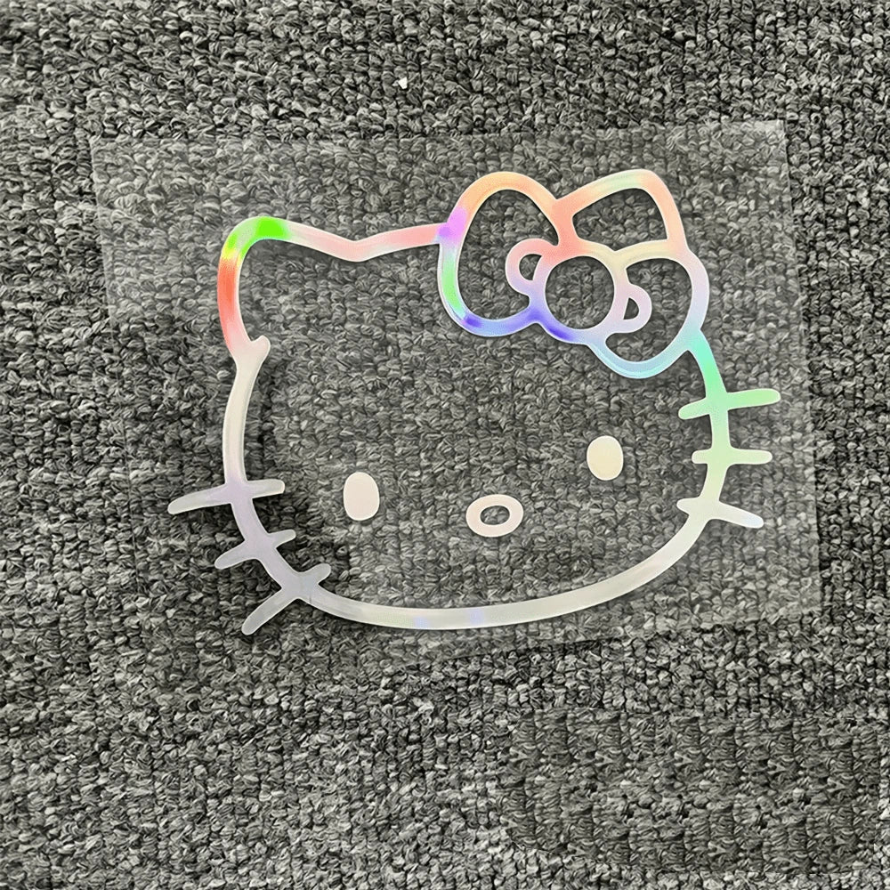 SANRIO 1pc Cute Hello Kitty Car Stickers, Rearview Mirror Stickers For Cars, Reflective Window Stickers For Laptops And Tablets, Great Gift For Family And Friends, Car Exterior Stickers, Party Favors