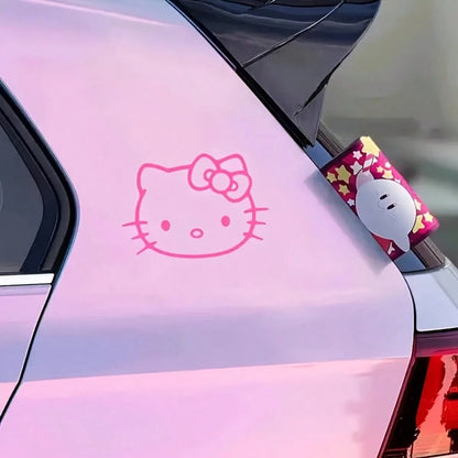 SANRIO 1pc Cute Hello Kitty Car Stickers, Rearview Mirror Stickers For Cars, Reflective Window Stickers For Laptops And Tablets, Great Gift For Family And Friends, Car Exterior Stickers, Party Favors