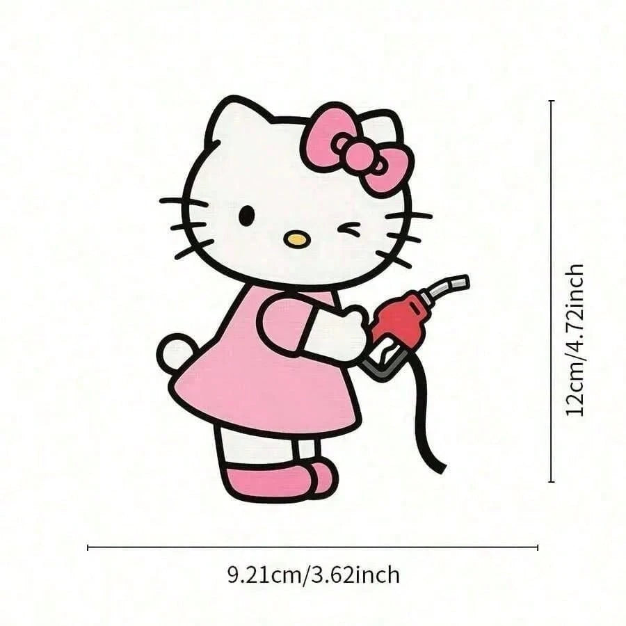 SANRIO 1pc Hello Kitty Fun Car Sticker, Cute Car Exterior Decor Accessory, Car Decal, Suitable For Cars, Trucks, Motorcycles, Walls, Perfect Gift, Durable Cartoon Design, Easy To Apply