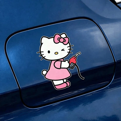 SANRIO 1pc Hello Kitty Fun Car Sticker, Cute Car Exterior Decor Accessory, Car Decal, Suitable For Cars, Trucks, Motorcycles, Walls, Perfect Gift, Durable Cartoon Design, Easy To Apply
