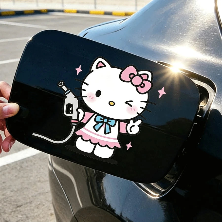 SANRIO 1pc Hello Kitty Vehicle Stickers, Cute And Fun, Ideal For Cars, Trucks, Motorcycles, And Walls- Made To Last, Great For Gifting During Halloween, Christmas, New Year, And Other Celebrations, H