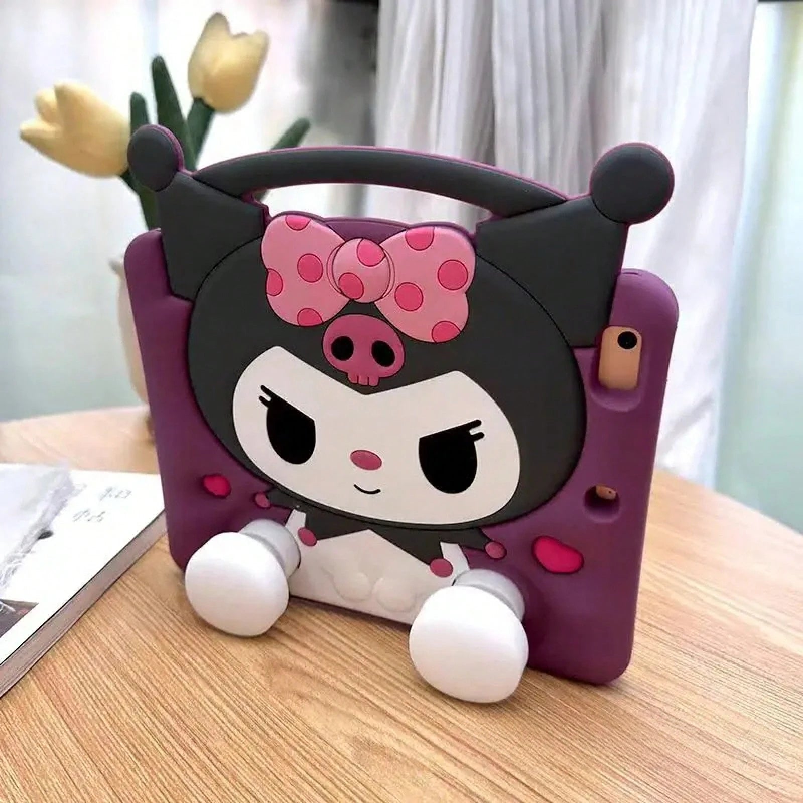 SANRIO 3D Cartoon Silicone Tablet Cover,Hangyodon Shockproof Protective,Fit 1/2/3/4/5/6/,Tablet 5/6//8/9/10/11,Air1/2/3/4/5/6//8,Pro 9./10. 5/11 Inch All Generations,Handheld Crossbody Strap Foldable