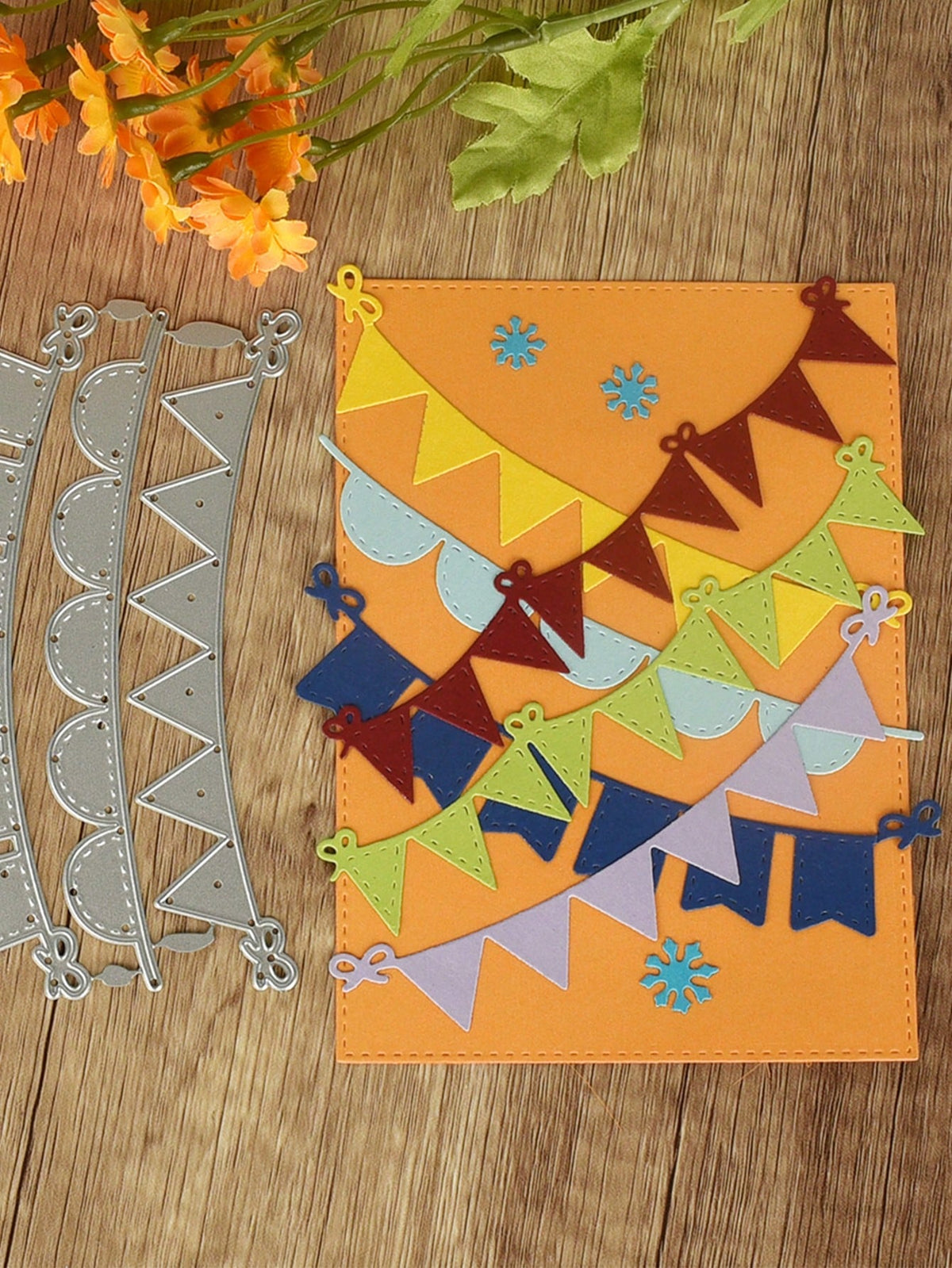 Scrapbook Die Cutting And Embossing Molds, Colorful Flag Pattern Metal Cutting Dies, For DIY Scrapbook Decoration Embossing Tools, Photo Album Cover Making Templates, Handmade Greeting Card Background