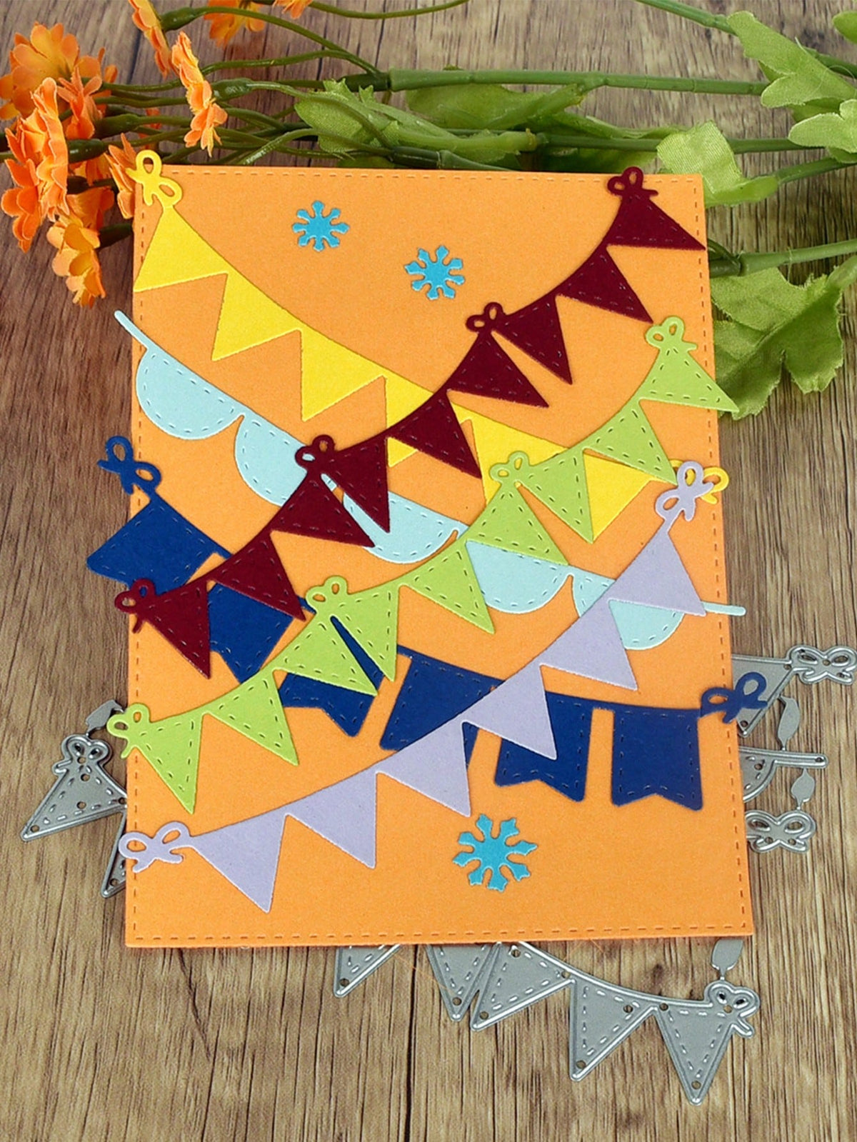 Scrapbook Die Cutting And Embossing Molds, Colorful Flag Pattern Metal Cutting Dies, For DIY Scrapbook Decoration Embossing Tools, Photo Album Cover Making Templates, Handmade Greeting Card Background