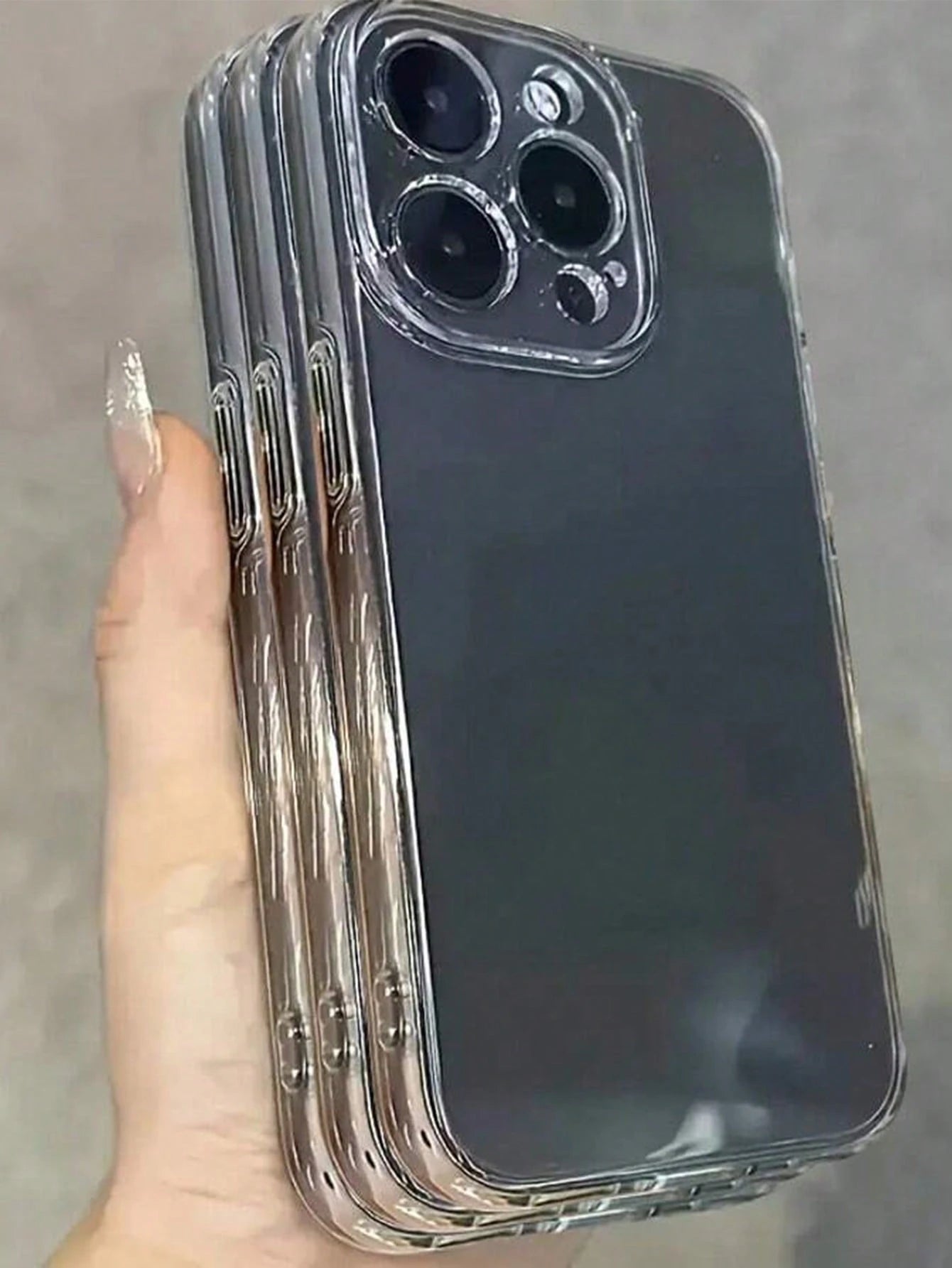 Screen Protection TPU 3pcs Perforated Transparent Anti-Drop 2.8mm Phone Case Compatible With IPhone 17/17Pro/17promax/17Air/16/16Pro/16promax/16plus/11/12/13/14 Pro Max/Xs/Xr/11 Pro/11 Pro Max/12 Pro