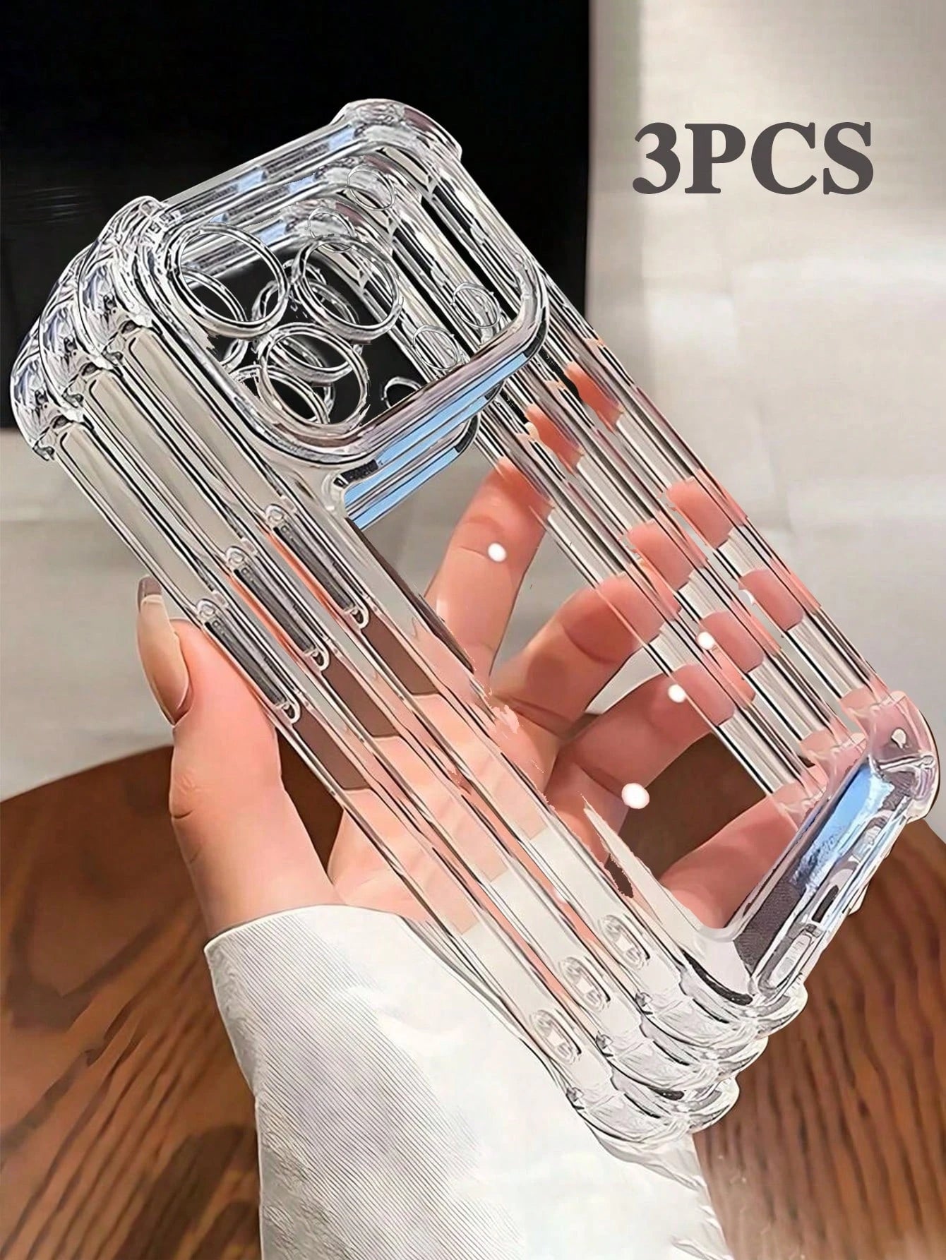 Screen Protection TPU 3pcs Perforated Transparent Anti-Drop 2.8mm Phone Case Compatible With IPhone 17/17Pro/17promax/17Air/16/16Pro/16promax/16plus/11/12/13/14 Pro Max/Xs/Xr/11 Pro/11 Pro Max/12 Pro