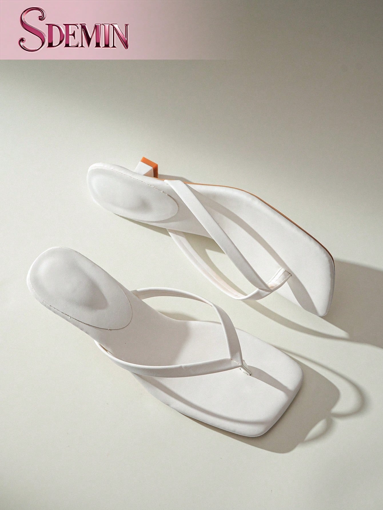 SDEMIN Summer New Arrival Women's Solid Color Slippers, Elegant Vacation Shoes, Casual Beach High Heels Sandals, Fashionable Slip-On Heels For Dress