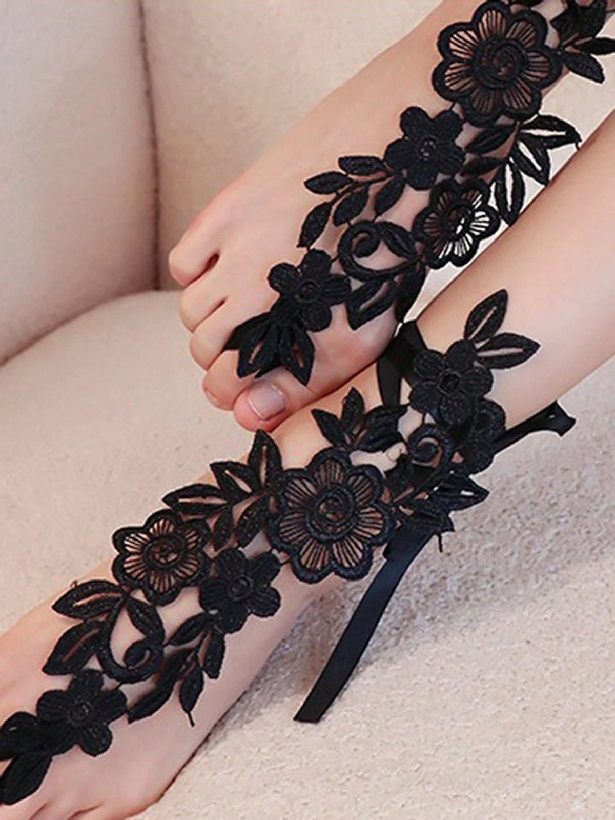 Seductive Hollow Out Lace Sexy Stockings With Spaghetti Straps- Foot Accessories, Temptation For Women