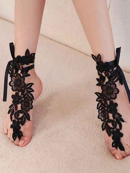 Seductive Hollow Out Lace Sexy Stockings With Spaghetti Straps- Foot Accessories, Temptation For Women