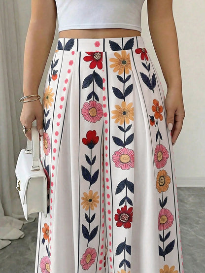 Selianne Women's Elegant Printed A-Line Skorts, Suitable For Outings, Vacations And Commuting In Spring And Summer