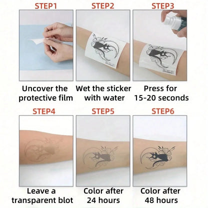 Semi-Permanent Herbal Juice Tattoo, Rose Flower With English Text "Trust God", Meaning "Believe In God/Faith In The Divine", 7-14 Days Waterproof Non-Reflective Tattoo Sticker For Hand, Arm, Body,Sket