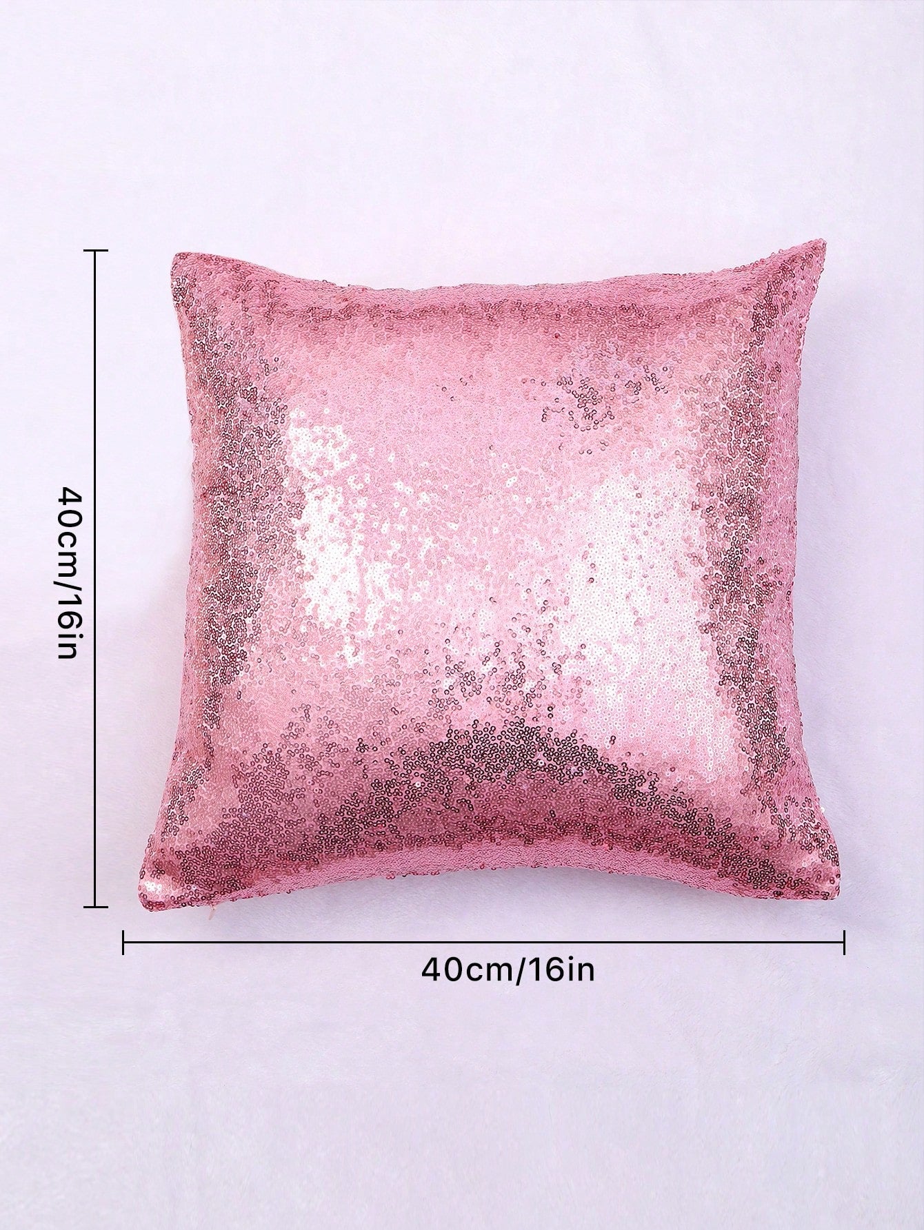 Sequin Decor Cushion Cover Without Filler, Pink Throw Pillow Case, Pillow Insert Not Include, For Sofa, Living Room