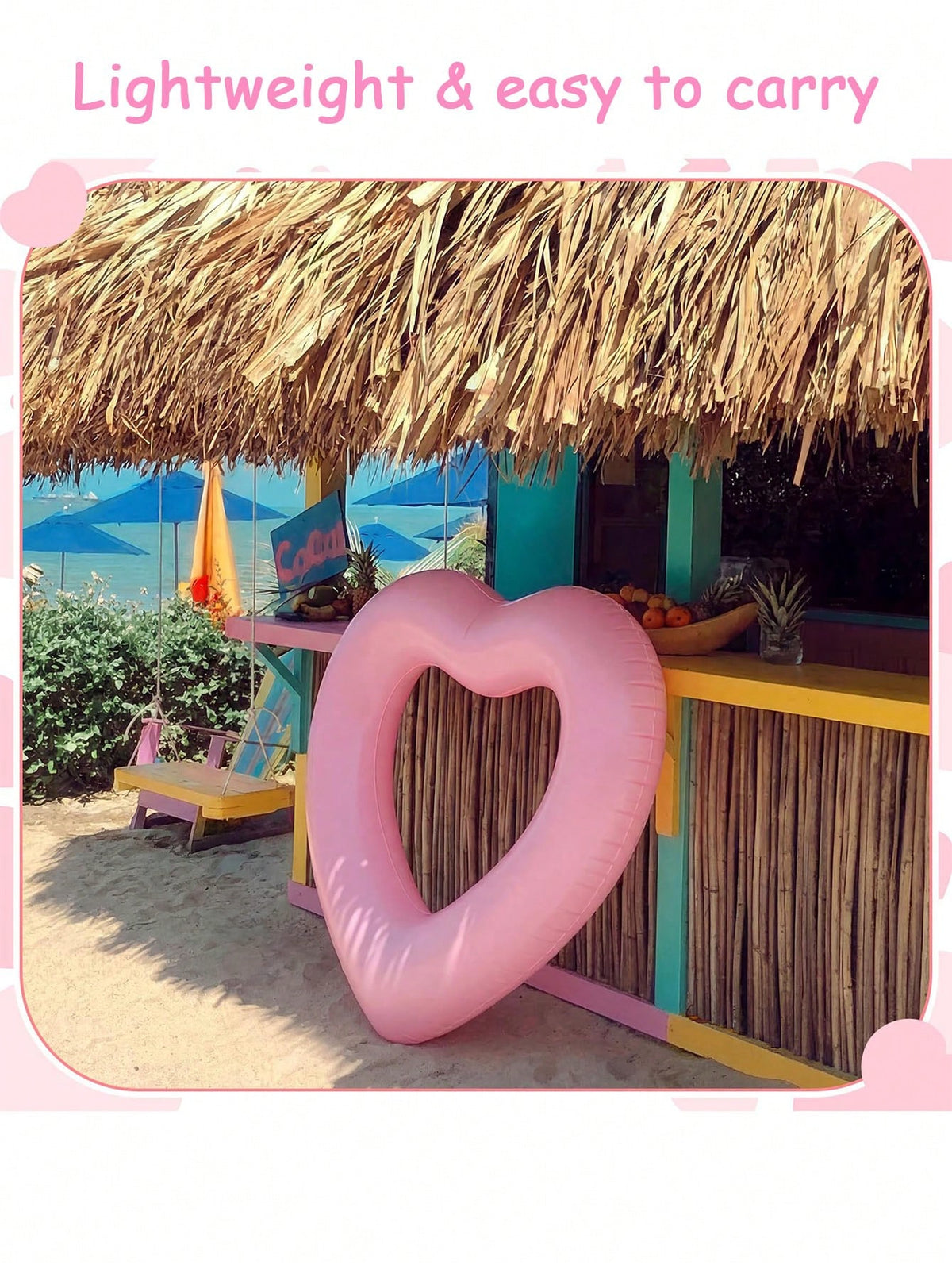 Sequin Heart-Shaped Inflatable Swim Ring, Cute Arm Float, Sequin Heart Swim Ring, Heart-Shaped Water Lounge Chair With Glitter And Thickened PVC Material, Perfect For Taking Photos In Water, Beach Ess