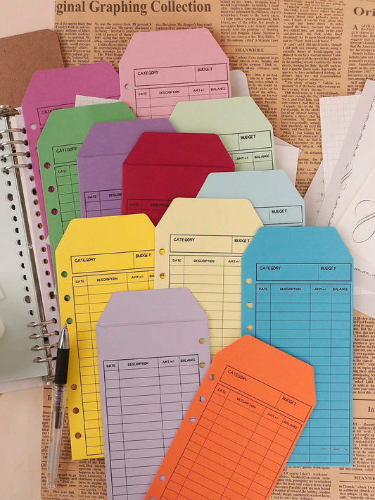 (Set Of 12) Colored Envelopes Creative European Style Vintage Thickened Kraft Paper Envelopes Back To School